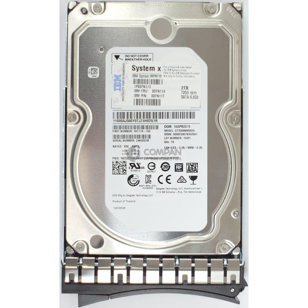 00FN114 IBM HDD 2TB 7.2K NL-SATA 3.5" LFF